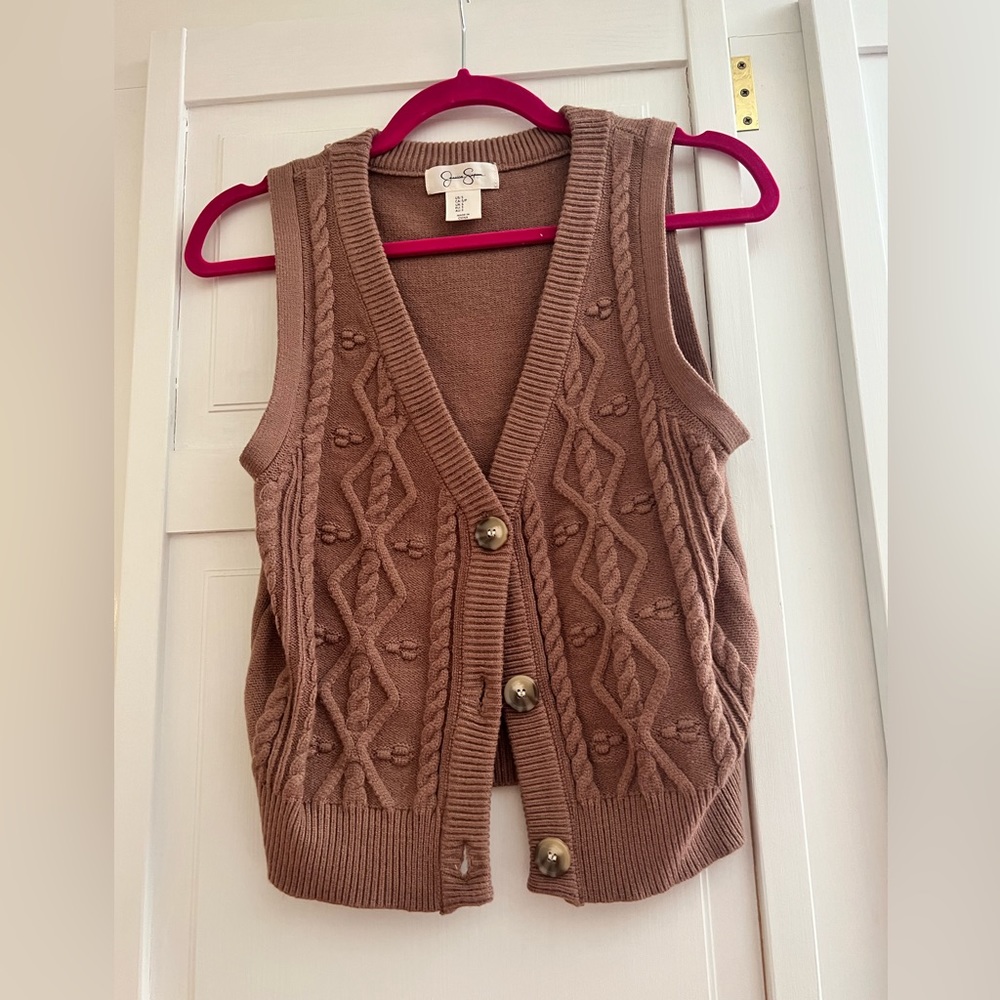 Jessica Simpson knit vest, cropped size S
